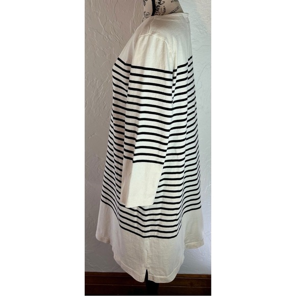 Anthropologie Allihop Belmont Dress Stripe Casual Shift 3/4 Sleeve Short, Large - Picture 4 of 11